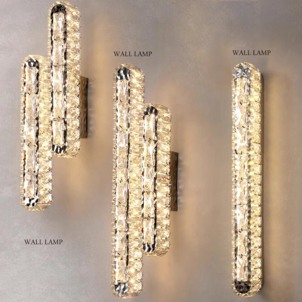 

Benda luxury Modern Oval Led Crystal Wall Lamp Ac 90-260v For Living Room Bedroom Decoration Indoor Light Fixtures Home Wall