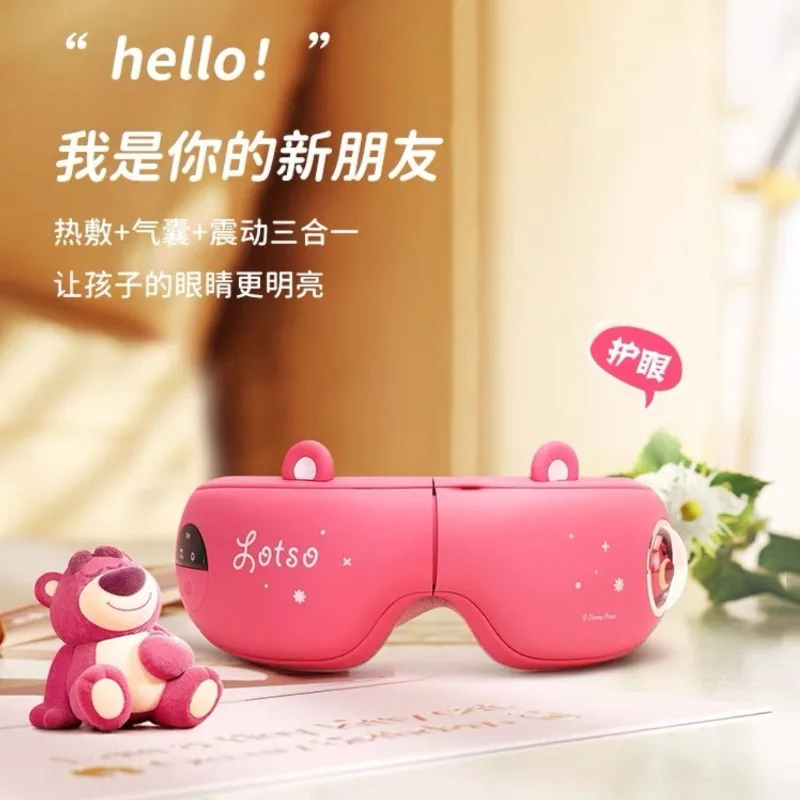 Disney Cartoon Toy Story Lotso Eye Massager Relieves Fatigue Eye Mask Rechargeable Hot Compress Birthday Gift for Boys and Girls