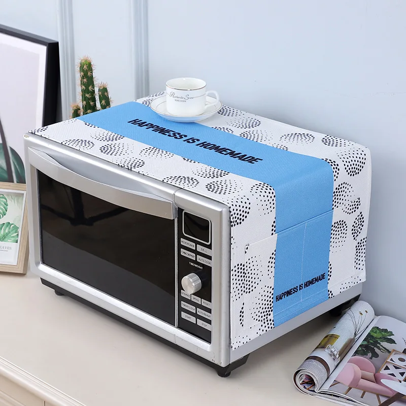 Simple Fabric Household Items Oven Refrigerator Oil-proof and Water-proof Cover Cloth Microwave Oven Cover Printed Dust Cover