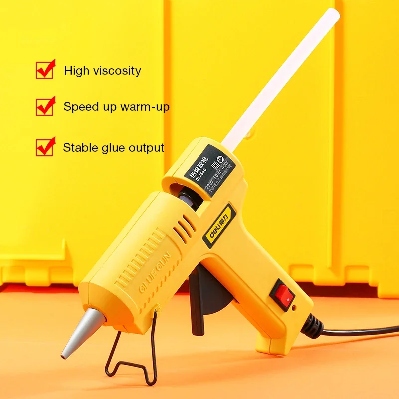 DELI 80W Hot Melt Glue Gun Set With Glue Stick Industrial Mini 20W Glue Guns Thermo Electric Heat Temperature Repair Tool