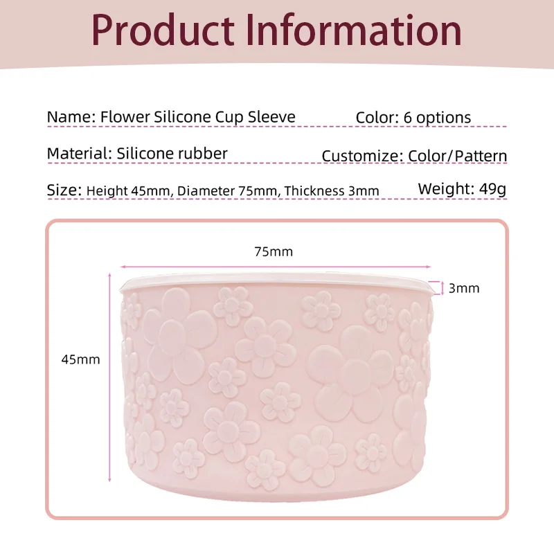 1pc Suitable for 30 Oz/40 Oz Floral Patterned Non-Slip Silicone Boot Portable Durable Perfect Cup Accessory Cup Bottom Sleeve