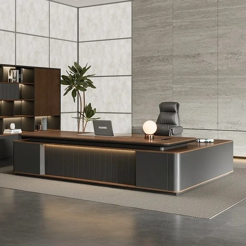 #￥Home Furniture Office Organizer L Shape Executive Desk Manager Designer Standing Asthetic Office Desk Drawers Storage