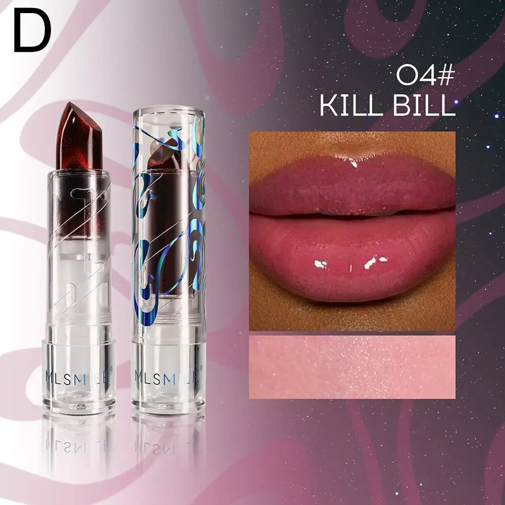 Rouge à lèvres hydratant à couleur changeante, 4 couleurs, température, miroir aqueux, paillettes durables, gelée naturelle, G1J9