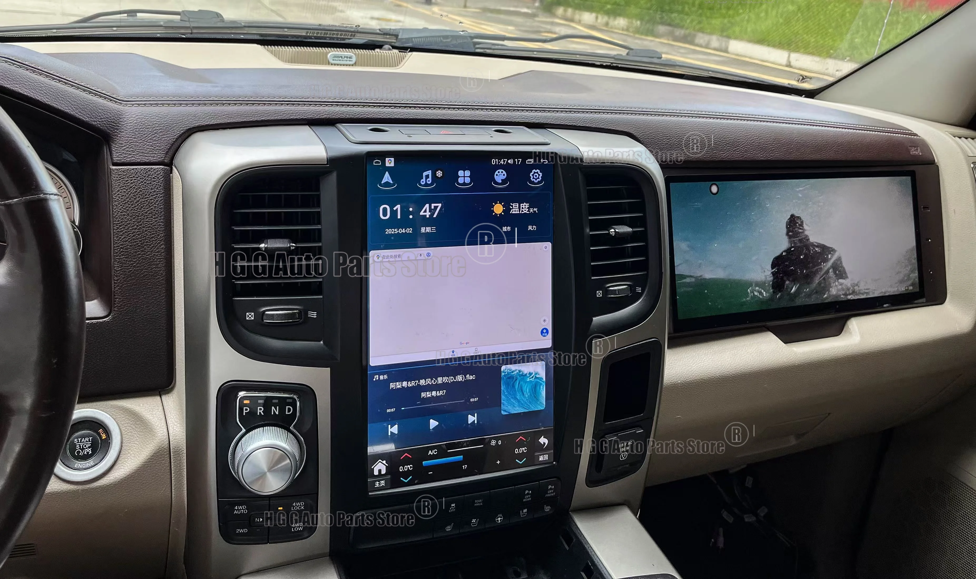 راديو سيارة أندرويد لدودج رام 1500 2500 2014-2018 مع بلوتوث 13 بوصة نظام تحديد المواقع للسيارات نافي كاربلاي الوسائط المتعددة + شاشة مساعد الطيار #1