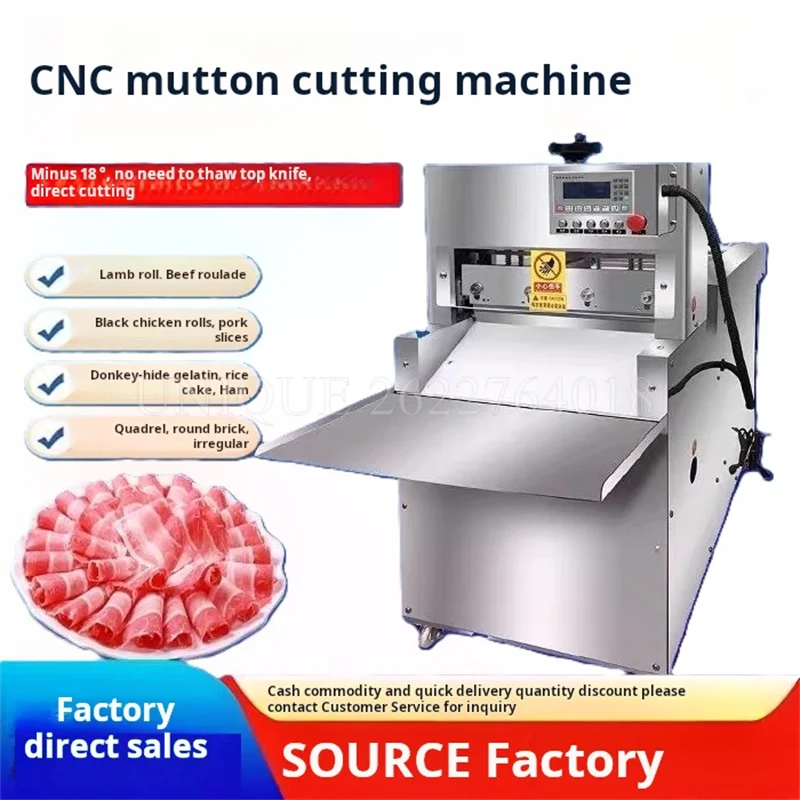 

Electric Slicer Lamb Roll Cutting Machine Freezing Beef Meat Cutting Machine CNC Double Cut Lamb Roll Maker Mutton Rolls Cutter