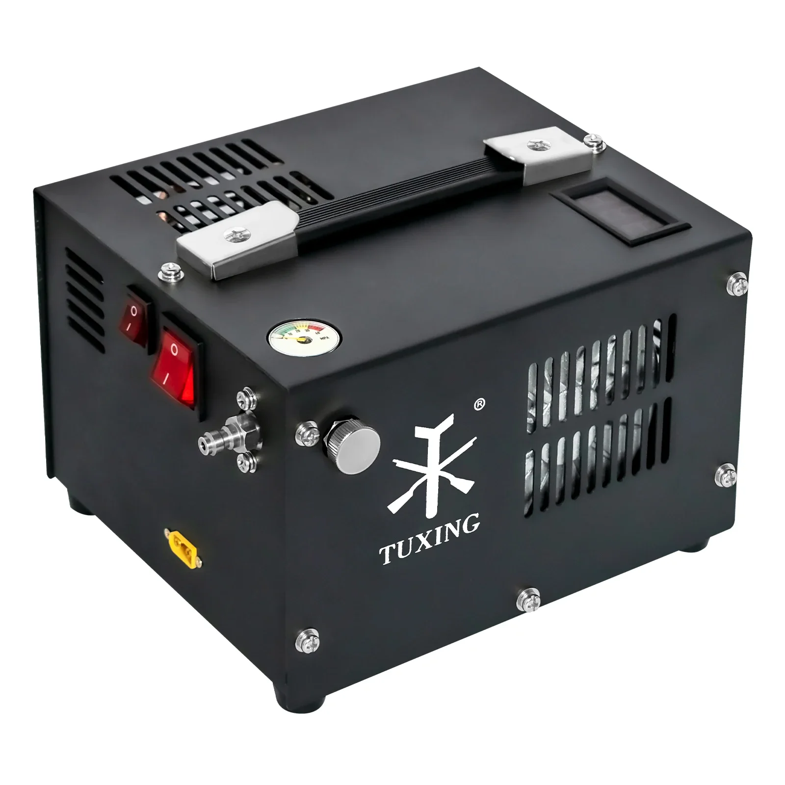 TUXING PCP Air Compressor, 4500Psi/300Bar, Fan Cooling,Protable Air Compressor High Pressure HPA Pump 110V AC PCP Airguns Pistol