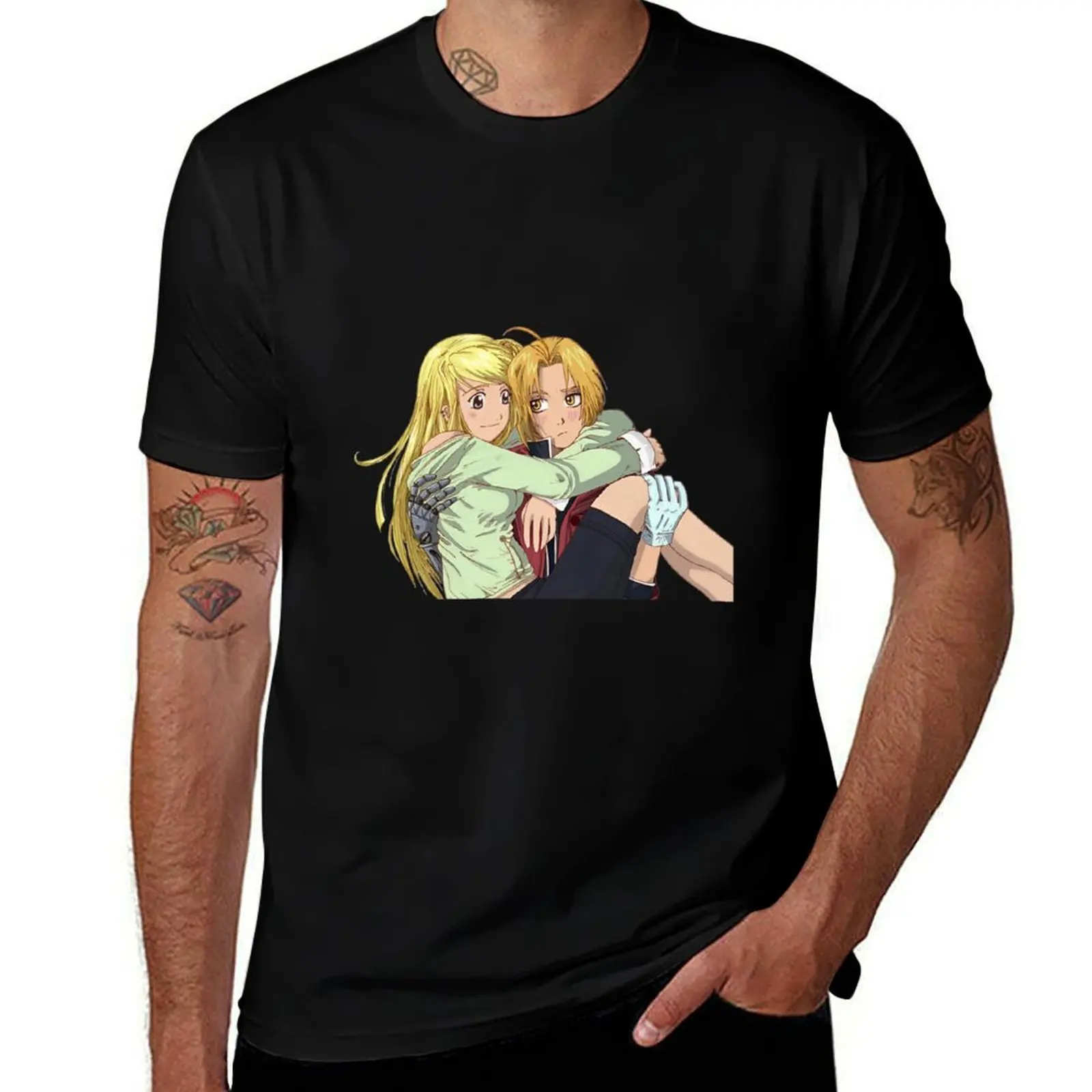 

Winry Rockbell And Edward Elric T-Shirt g man t shirts for men cotton t shirts high quality t shirt man luxury T-shirt