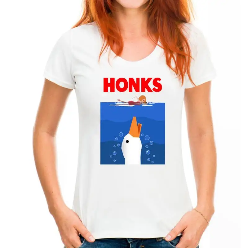 Honks T Shirt Women Goose Game Printed Cute Graphic tops Tshirts Design Funny Cartoon T-shirts Adult Summer Female Clothes