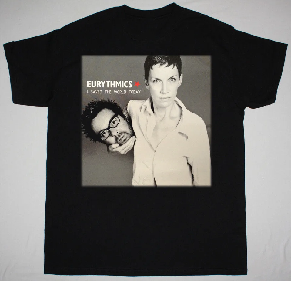 Eurythmics World Today Short Sleeve Black All Size Cotton T-Shirt