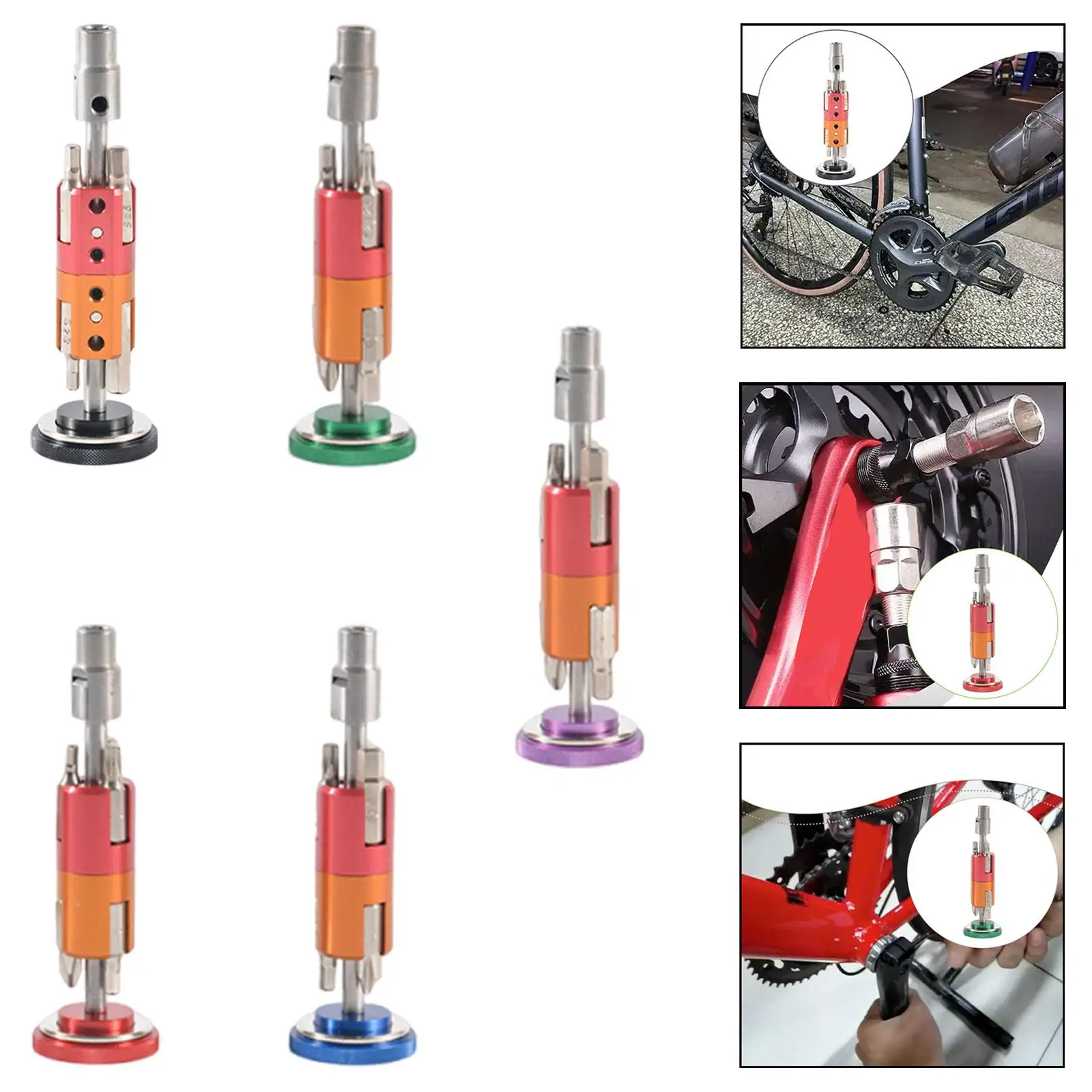 

Bike Wrench Multi Tool Aluminum Alloy Portable Sturdy Screwdriver Repairing Tool Accessory Fittings High Performance