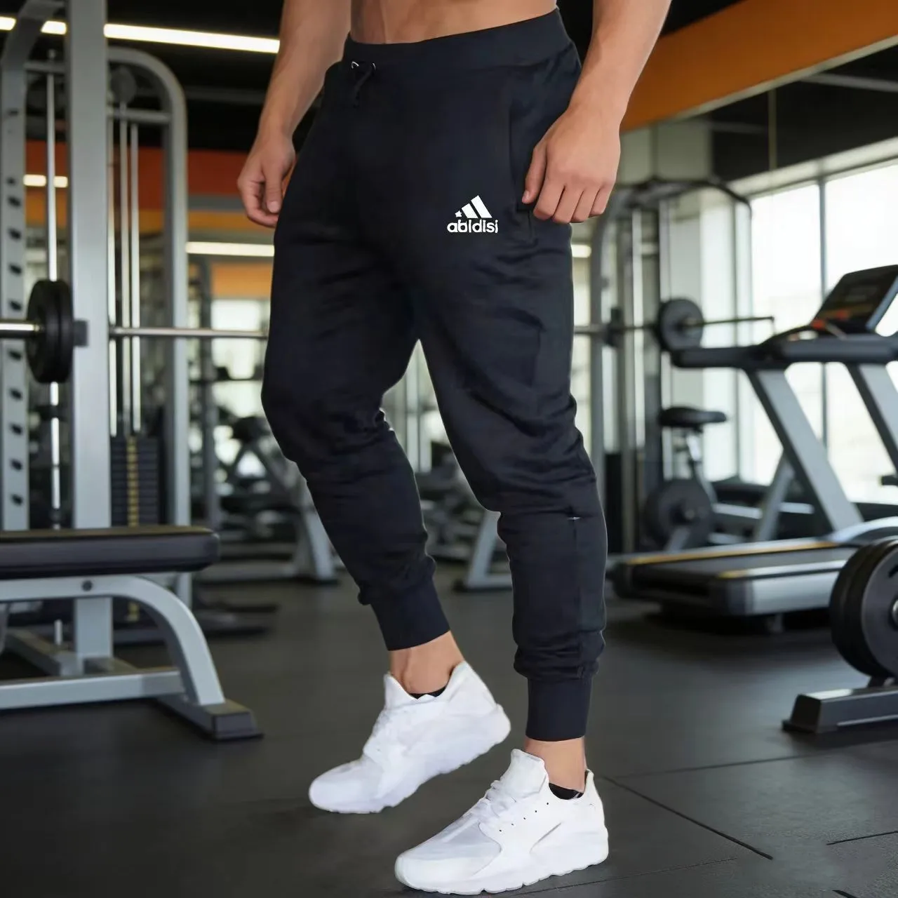 

Мужские спортивные брюки-джоггеры на шнурке, летние тонкие штаны для тренировок, бега, фитнеса, повседневные уличные брюки