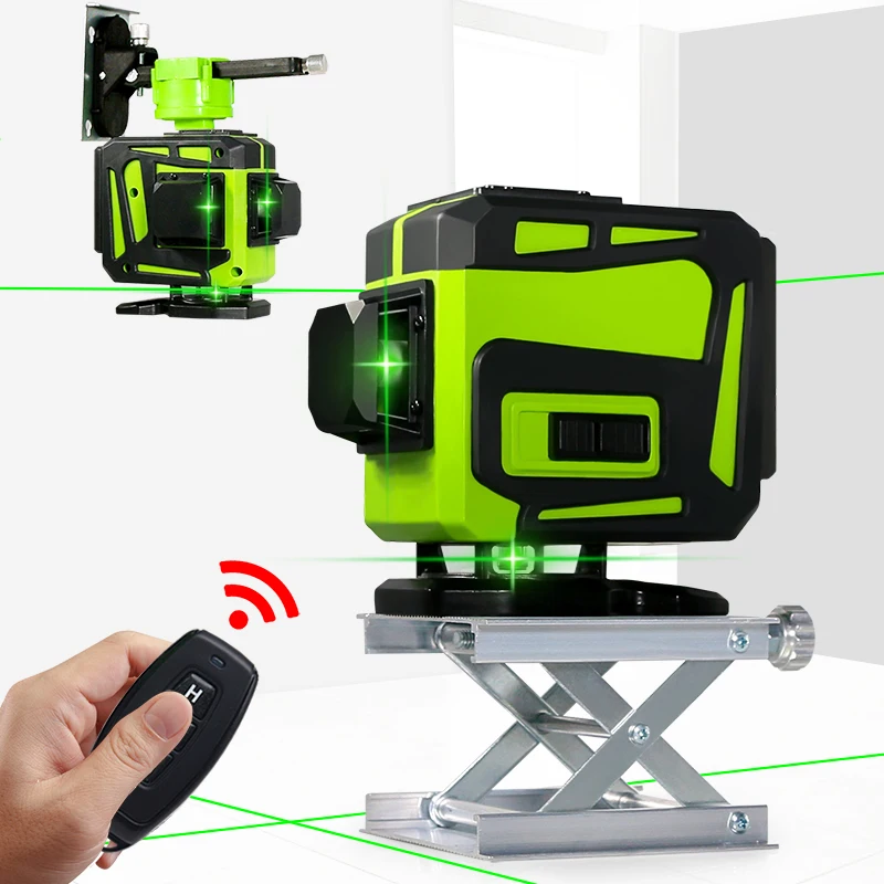 CLUBIONA 12 Lines Green Beam Laser Level With Li-on battery Remote Control Receiver nivel a laser profissional 레이저레벨기