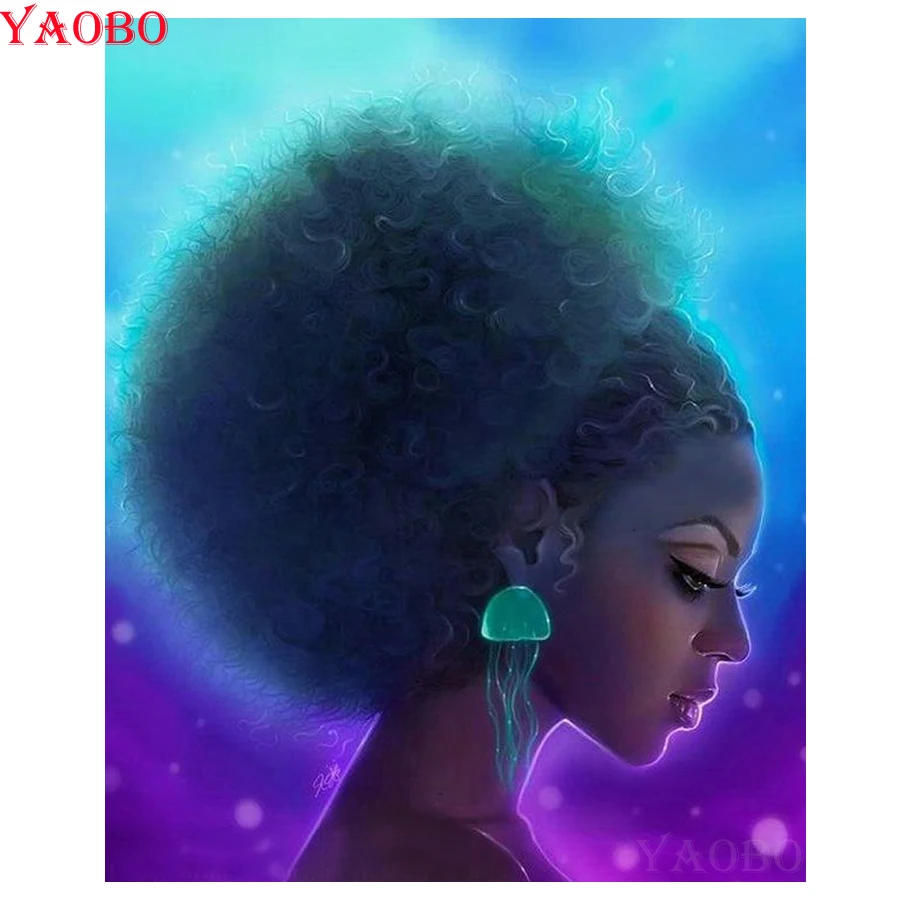 

5D DIY Diamond Painting African women cross stitch Characters Full Square Diamond embroidery sale Mosaic Painting Rhinestones