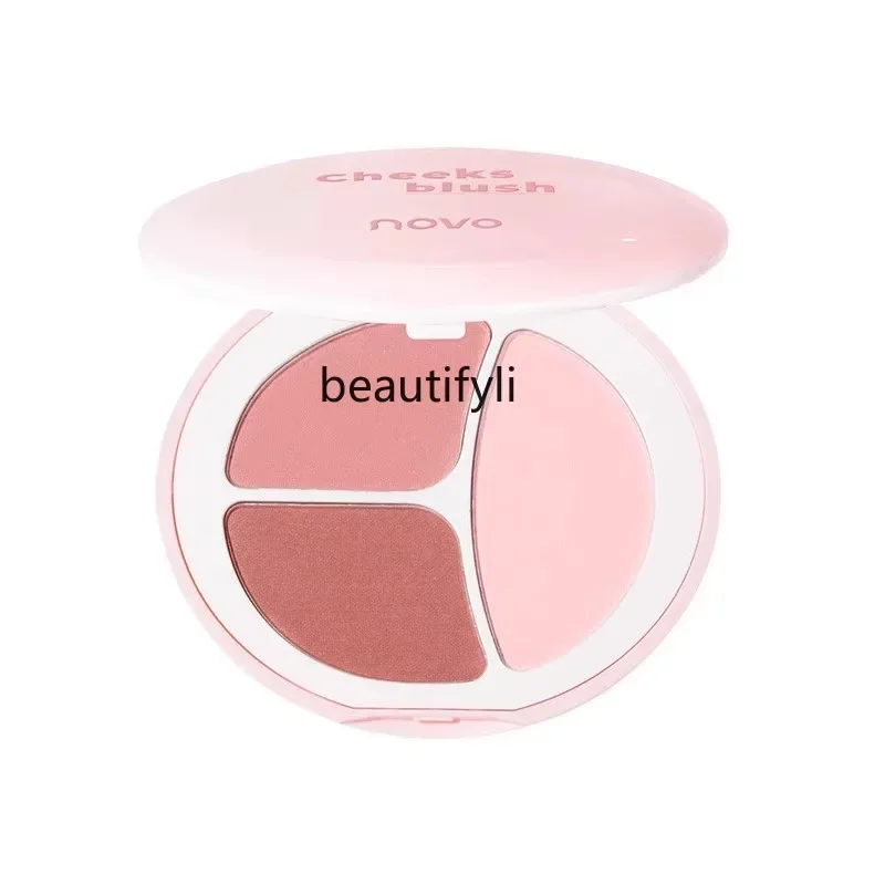 Three-color blush disc plain face natural expansion contraction trimming brightening three-in-one matte