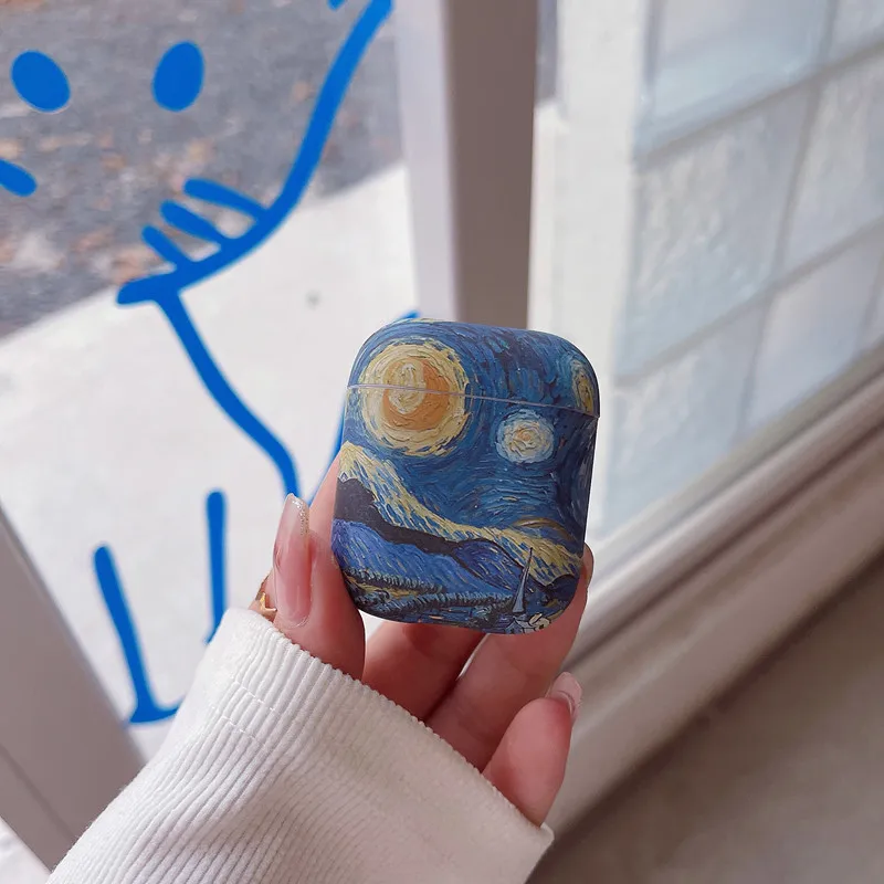 Van Gogh oil painting starry sky protective case for Airpods Pro cover bluetooth earphone charging bag for airpod 1 2 3 cases