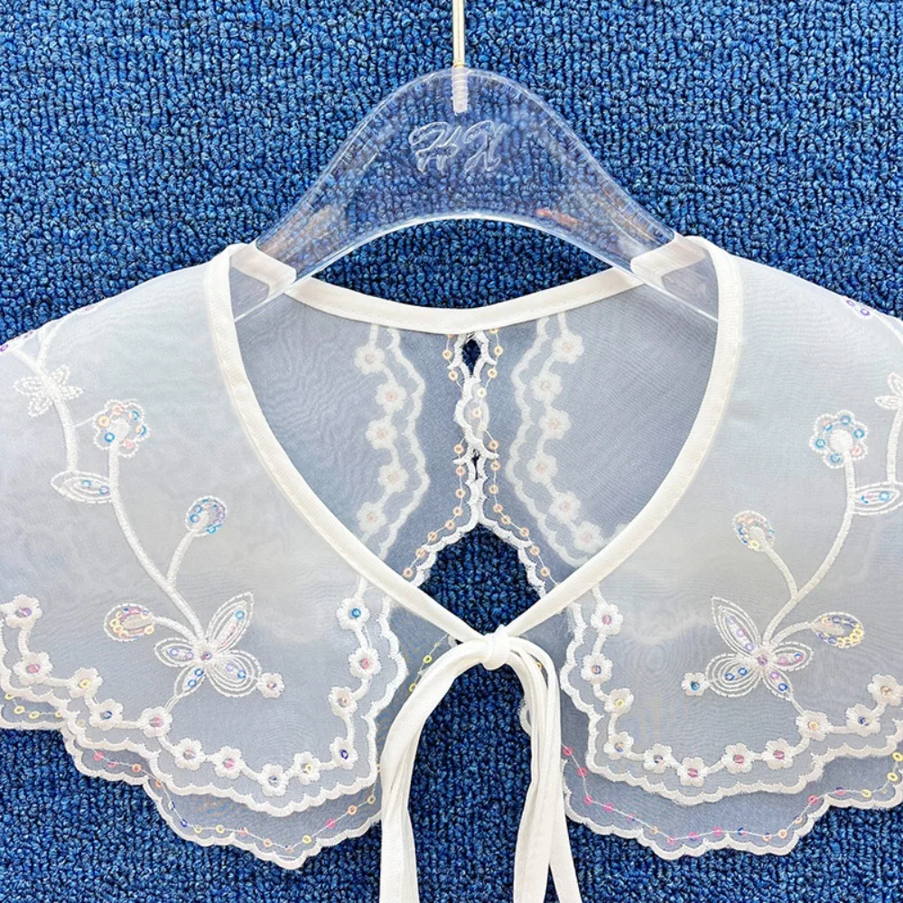 Nuevo bordado, cuello de encaje para mujer, ropa para mujer, ropa para niños, camisa desmontable, capa, collares falsos