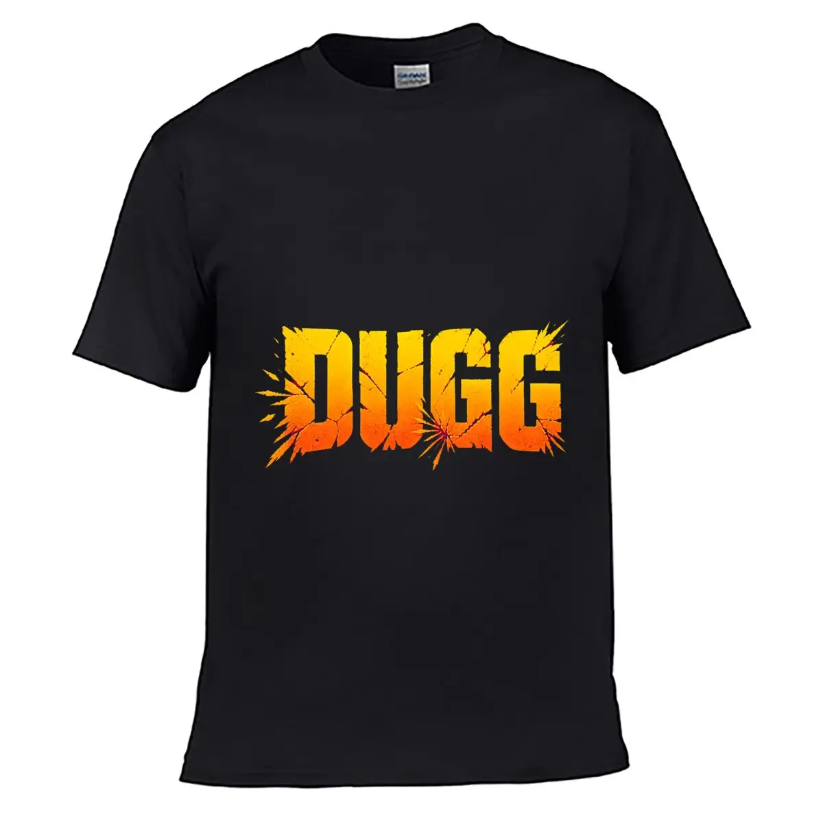 Винтажная повседневная футболка Distressed Bold DUGG Crack Burst Let Loose с эффектом потертости и выцветания
