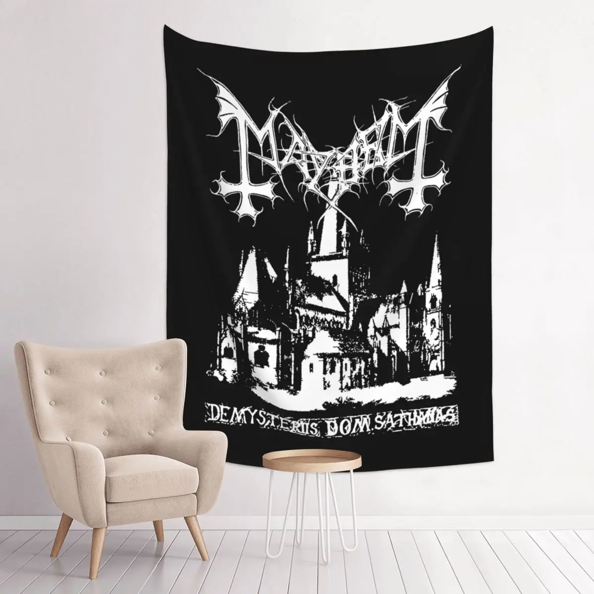 Mayhem Death Metal Wandteppich, Wandbehang, Druck, Polyester, Wandteppiche, Musikband, Fantasy-Dekoration, Raumdekoration, Tapiz