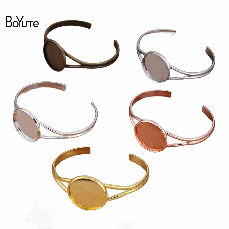 

BoYuTe (5 Pieces/Lot) 65*60MM Metal Brass Blank Bracelet Welding 20MM 25MM Cabochon Tray Base DIY Jewelry Accessories