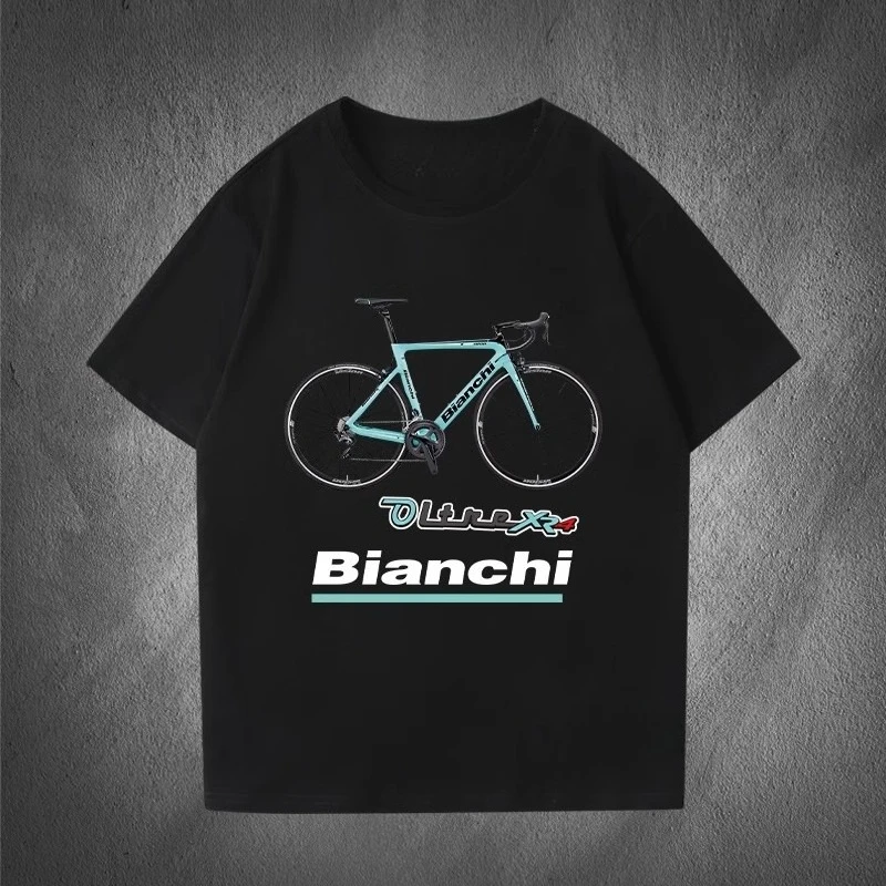 الصيف بيانكي جولة دي فرنسا الدراجات المتحمسين القطن تي شيرت Y2K Harajuku الرجال والنساء تي شيرتات قطن #1