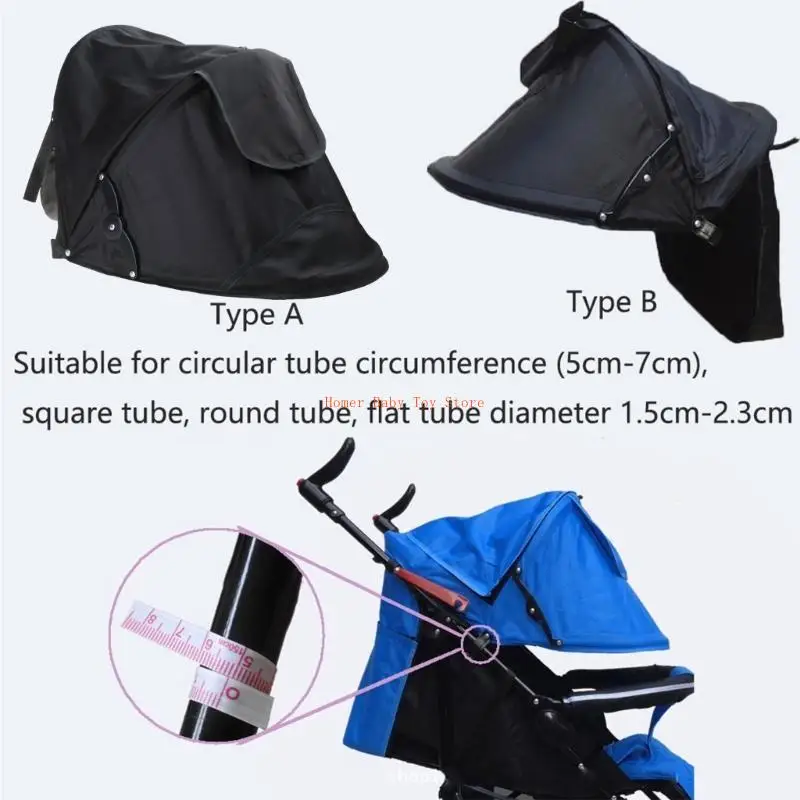 غطاء J0PF Pram Sun Cover لعربات الأطفال متعددة الأغراض، غطاء ظل المطر من الشمس، متين مقاوم للتمزق #3