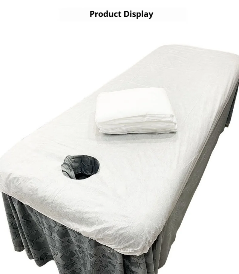 20pcs Disposable Bed Cover For Beauty Salon Open Hole Spa Massage Soft Bed Sheets Non-woven Fabric Breathable Elastic Bedspread