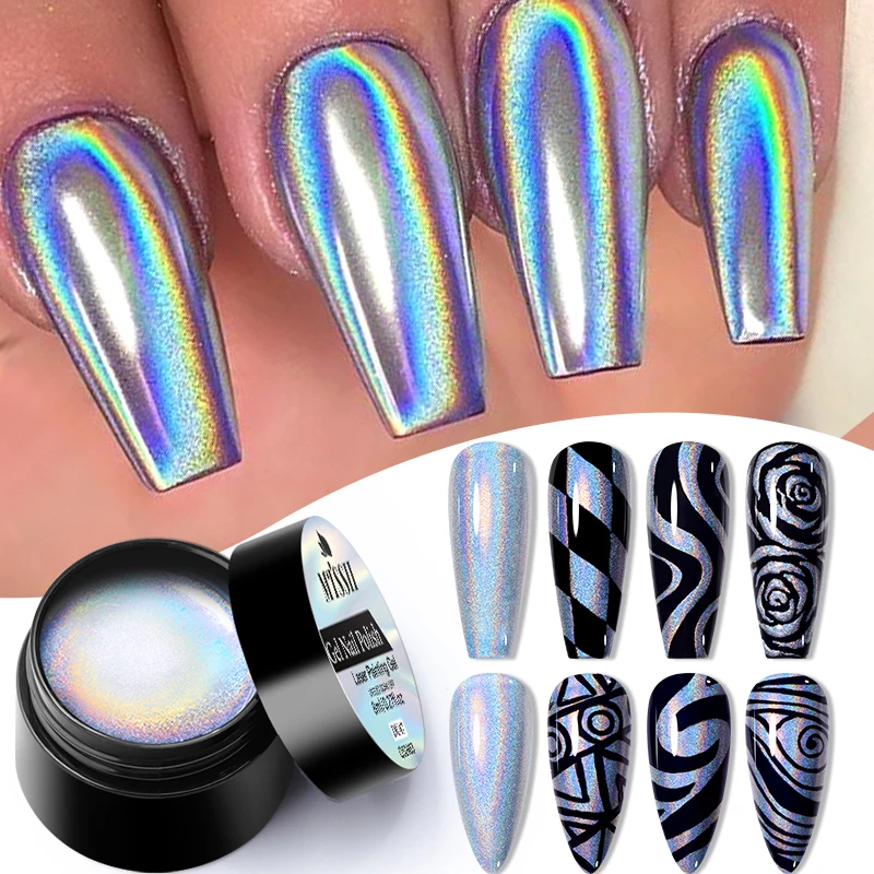 

8ml Super Laser Metal Painting Gel Nail Polish High-density Mirror Effect Semi Permanant Soak Off UV LED Nail Art For Manicure