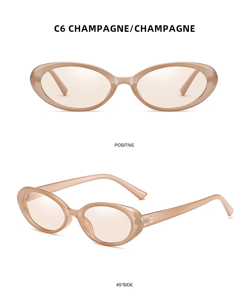 Luxus Cat Eye Sonnenbrille Frauen Retro ovale schwarze Sonnenbrille Damen Mode kleine Fahr schirme Outdoor-Brille uv400 – Detail 15