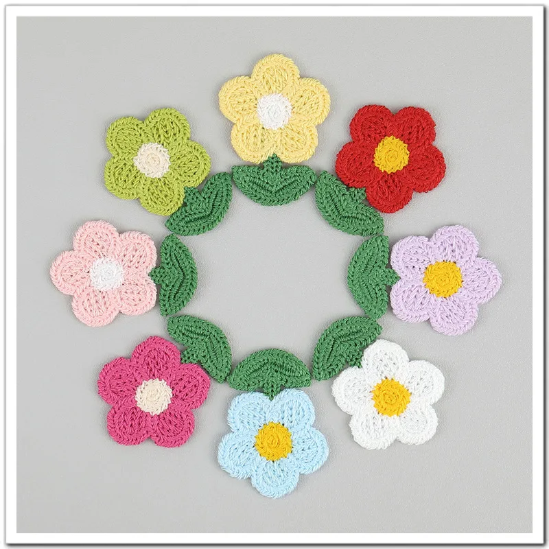 30PCS Embroidered Flower Appliques DIY Accessories for Kids Clothing, Socks, Hats, T-Shirt Decor, Hair Clips Hair Bands, Knittin