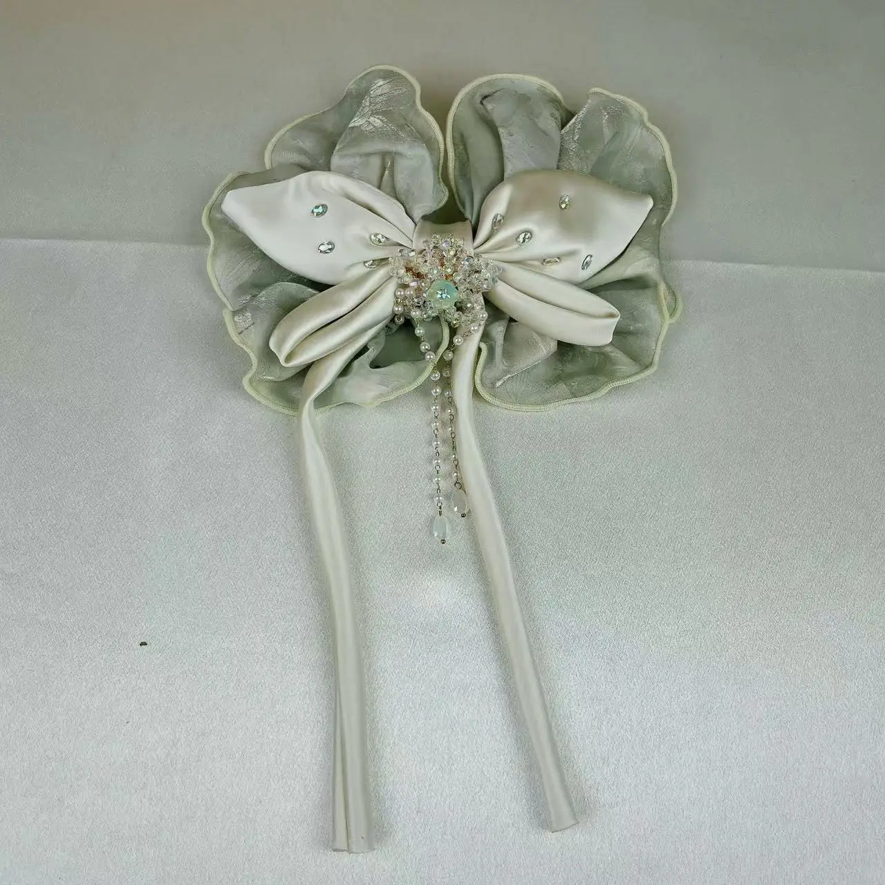 Заколка для волос с бантом и цветком, аксессуар для волос на затылке, пружинный зажим, аксессуар для волос в корейском стиле, милый стиль для девочек