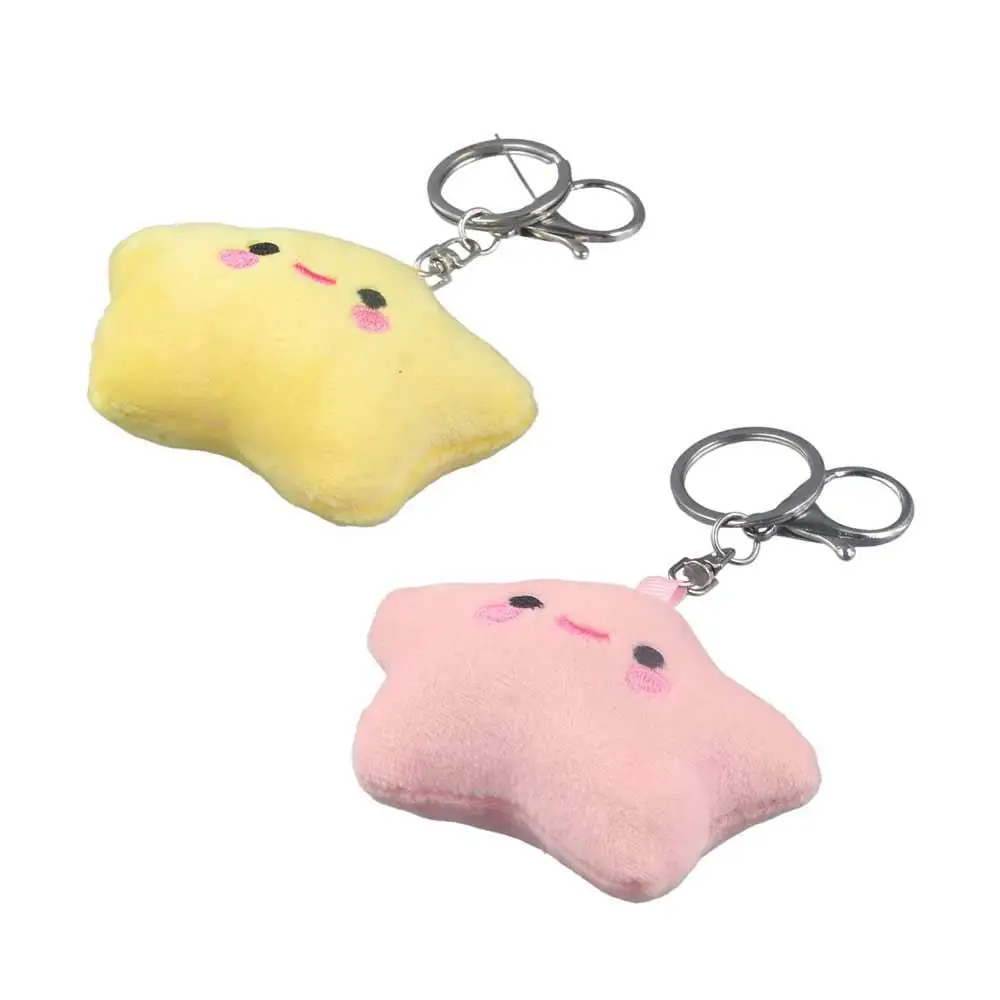 Glimlach sterren glimlach ster sleutelhanger Pom Pom zeester Pentagram glimlach sterren pluche sleutelhanger zachte pluizige glimlach sterren rugzak hanger