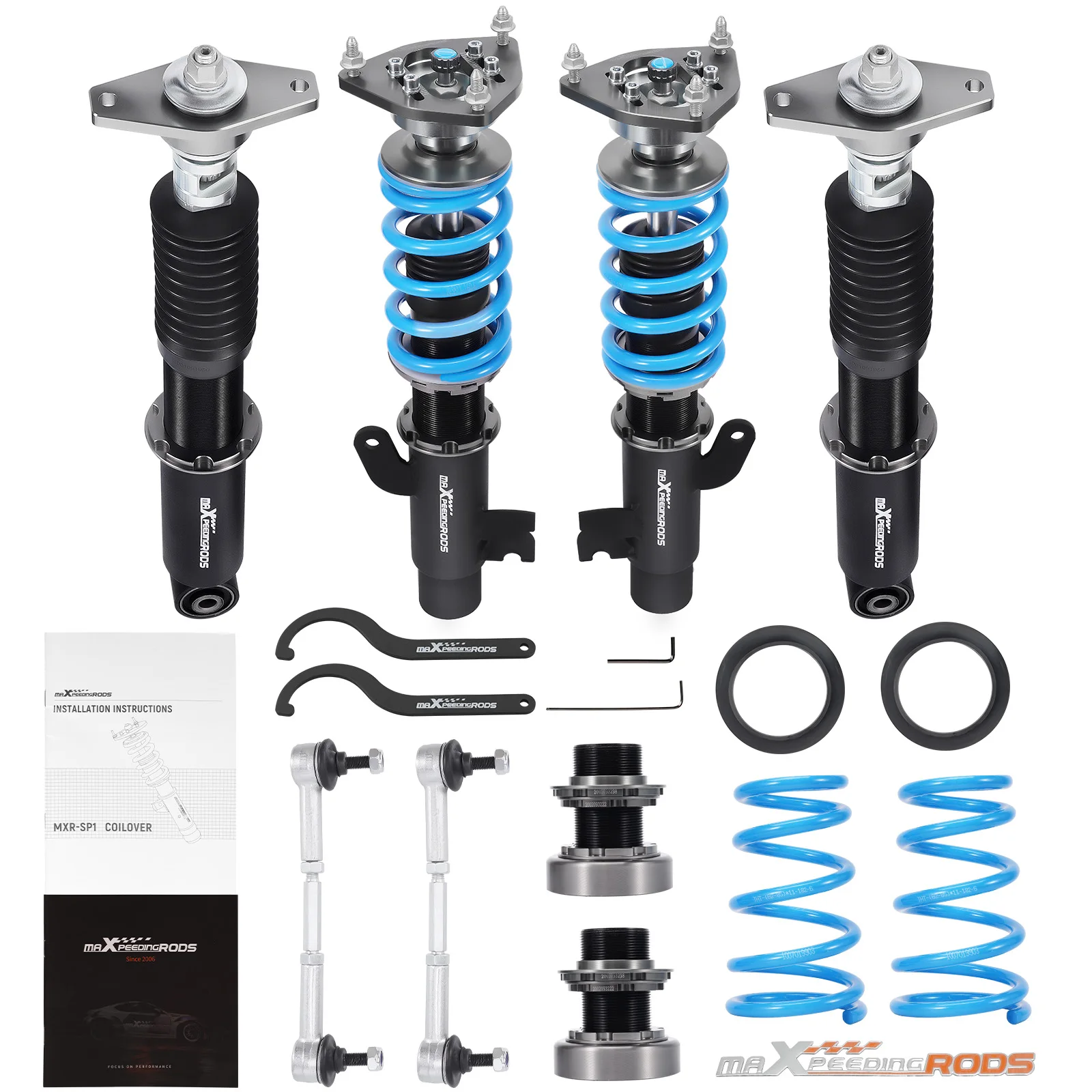 MaXpeedingrods T6 Coilovers 24 Way Damper Shocks Kit For Ford Focus ST P3 13-18 Coilover Suspension Coilovers Lowering Kit