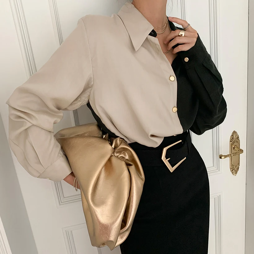 Fashionable Commute Style Women's Shirt Spring  Long Sleeve  Collar Versatile Hong Kong Flavor Elegant Office Wear