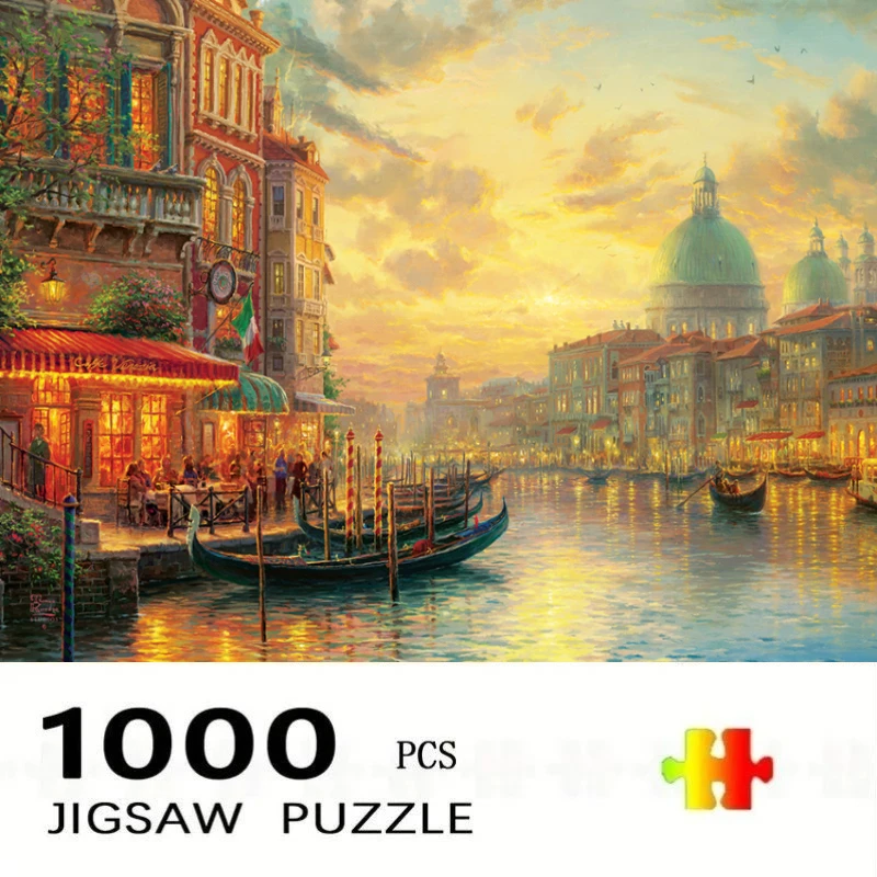 

Large Size Jigsaw Puzzle 500/1000/1200/2000 Pcs Venice Cafe Jigsaw Puzzles for Adults Stress Relief Toys Gift