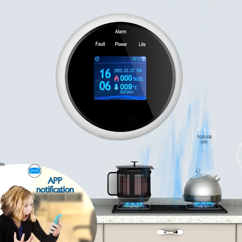 

Tuya 2.4G WiFi GAS LPG Leak alarm Fire Security detector APP Control Safety smart home Leakage sensor