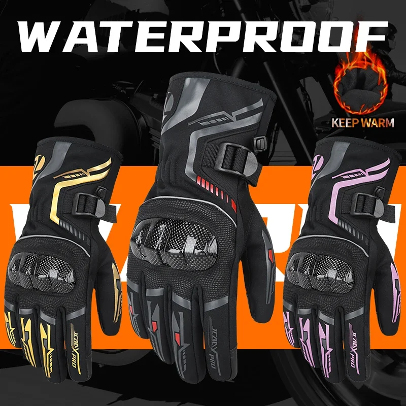 

Classic Winter Motorcycle Gloves for Men Women Touchscreen Waterproof Windproof Thermal Warm Riding Moto Gloves