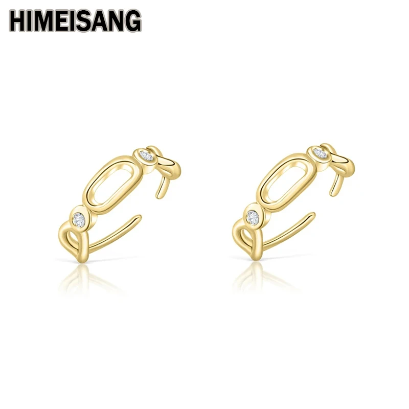 HIMEISANG Silver Gold Filled Clip Earrings for Women Fashion Fake Piercing Zircon Circle Ear Clips Women Jewelry Wholesale