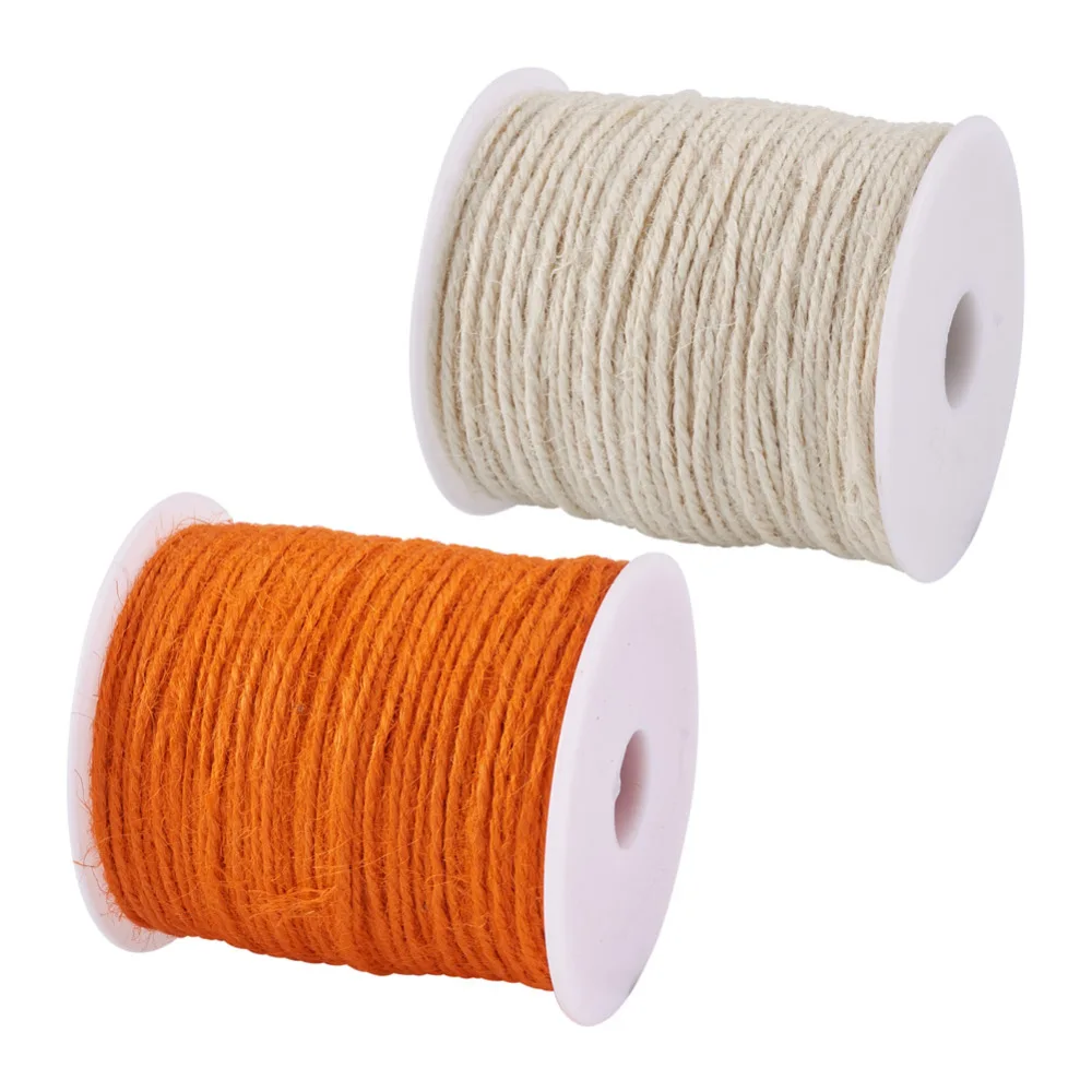 

2Rolls 100M/Roll 2mm Colorful Jute Twine Jute Rope String Ribbon Wedding Gift Wrapping Cords Thread DIY Craft Decoration