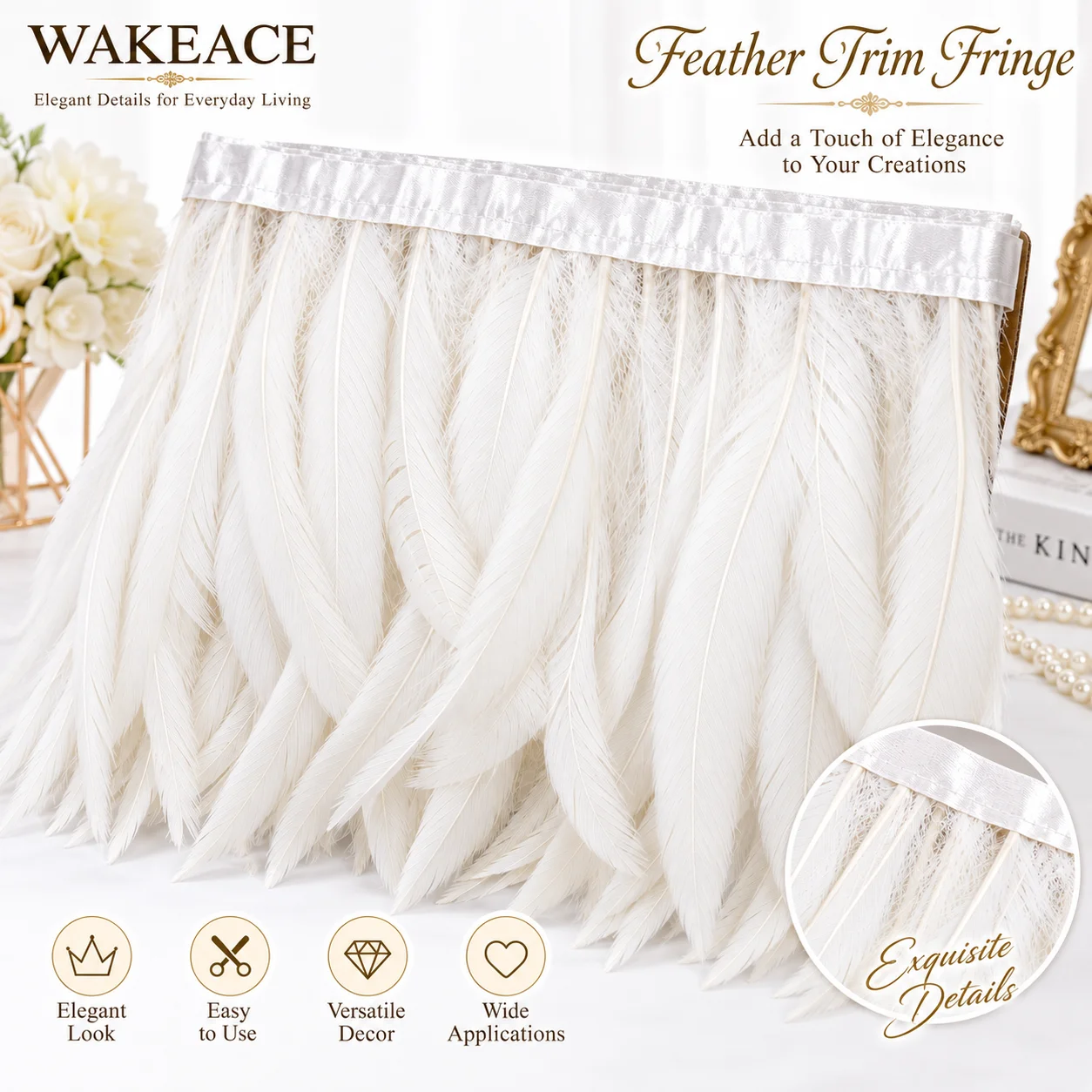 25-30cm Natural Rooster Feather Trim 1/2/5/10 Meter Fringe Ribbon for Carnival Costume Dress Sewing Party Decoration