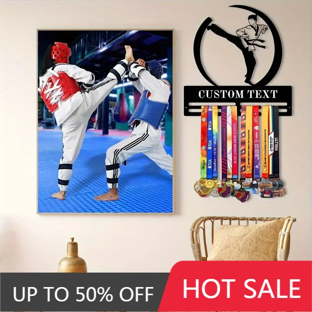 

Iron Art Decorative Painting Unique Customizable Taekwondo Trophy Showcase Personalized Metal Stand Bohemian Wall Decor for Loun