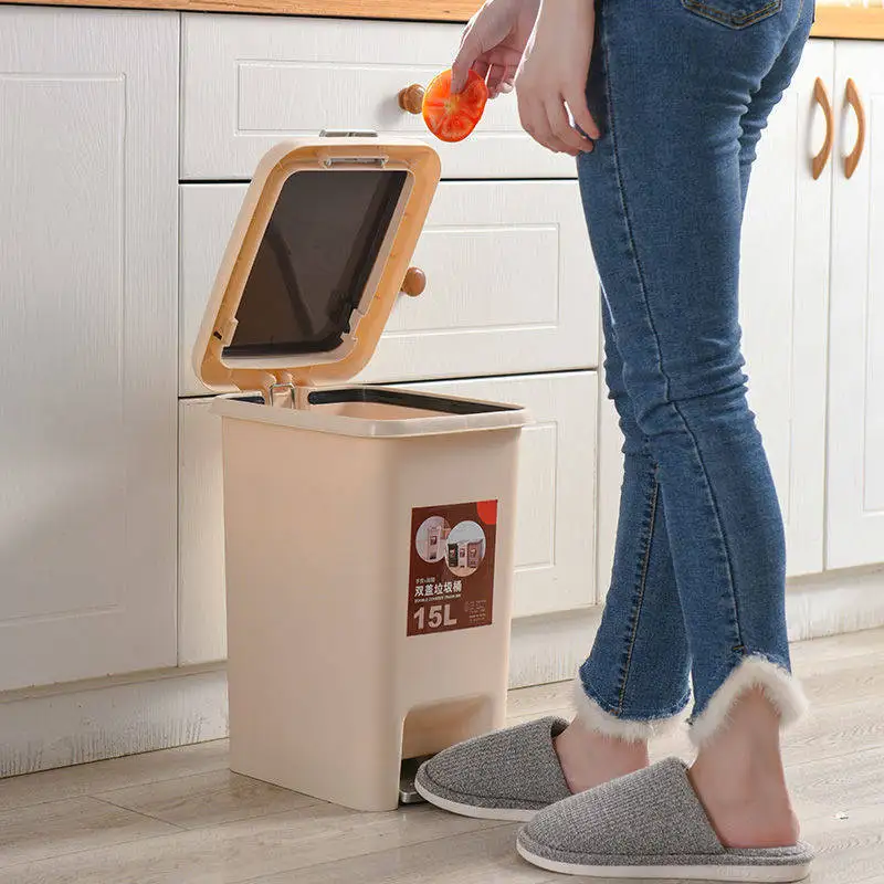 

8L/10L Trash can foot pedal hand press type home creative toilet living room bedroom kitchen household with cover