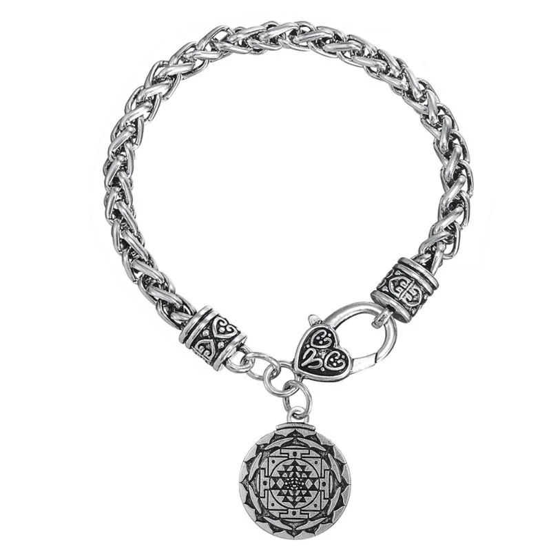 Skyrim Vintage Tetragrammaton Pentacle Pentagram Pendant Bracelets Wiccan Talisman Amulet Seal of Solomon Jewelry Gift For Men