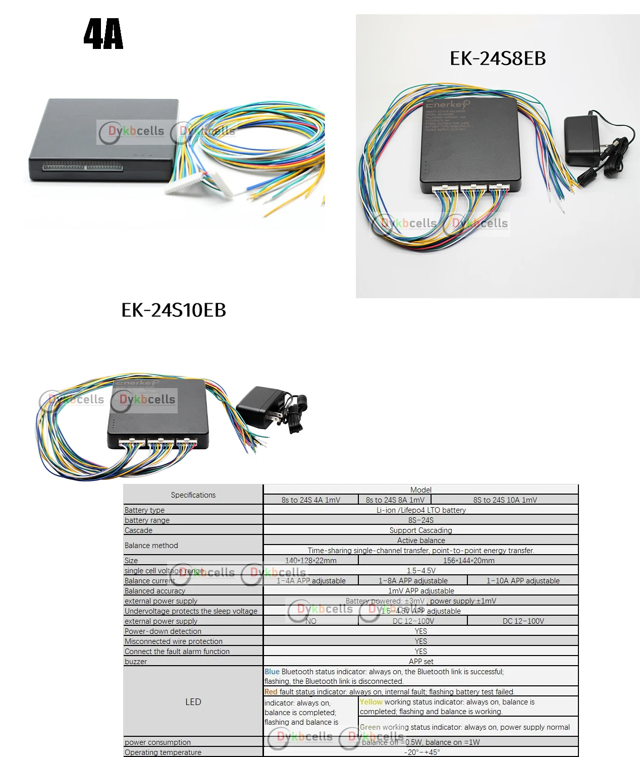 Smart Bluetooth 4A 8A 10A Active Balance 4S~24S Li-on Lifepo4 LTO Lithium Battery Equalizer 8S 14S 16S 24V 48V 60V BMS Balancer
