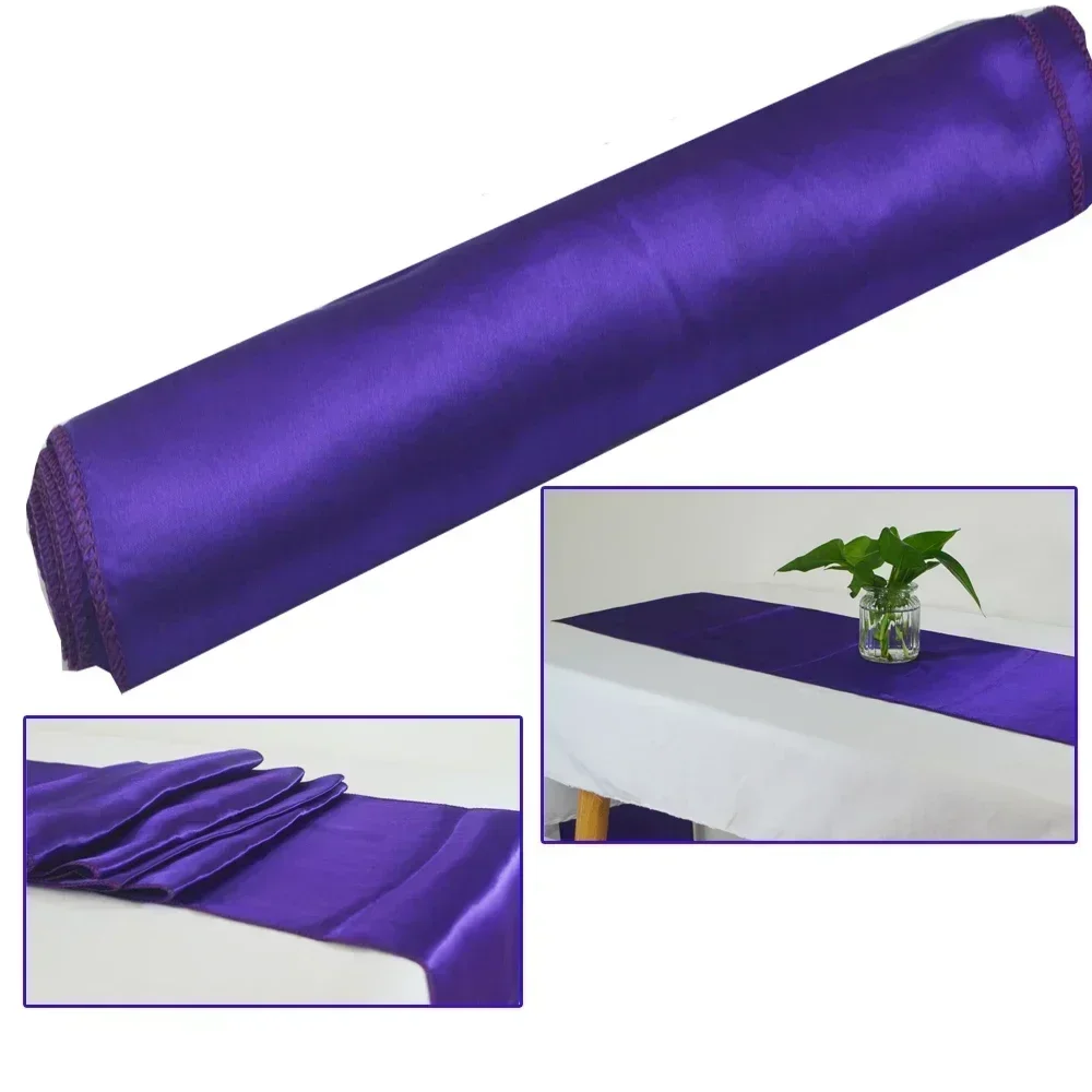 30x180cm Satin Table Runners Wedding Decoration For Birthday Baby Shower Christmas Party Gold/Royal blue Table runner cloth