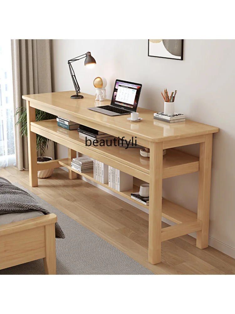 Double Solid Wood Desk Home Study Writing Desk Bedroom Computer Desk Long Table