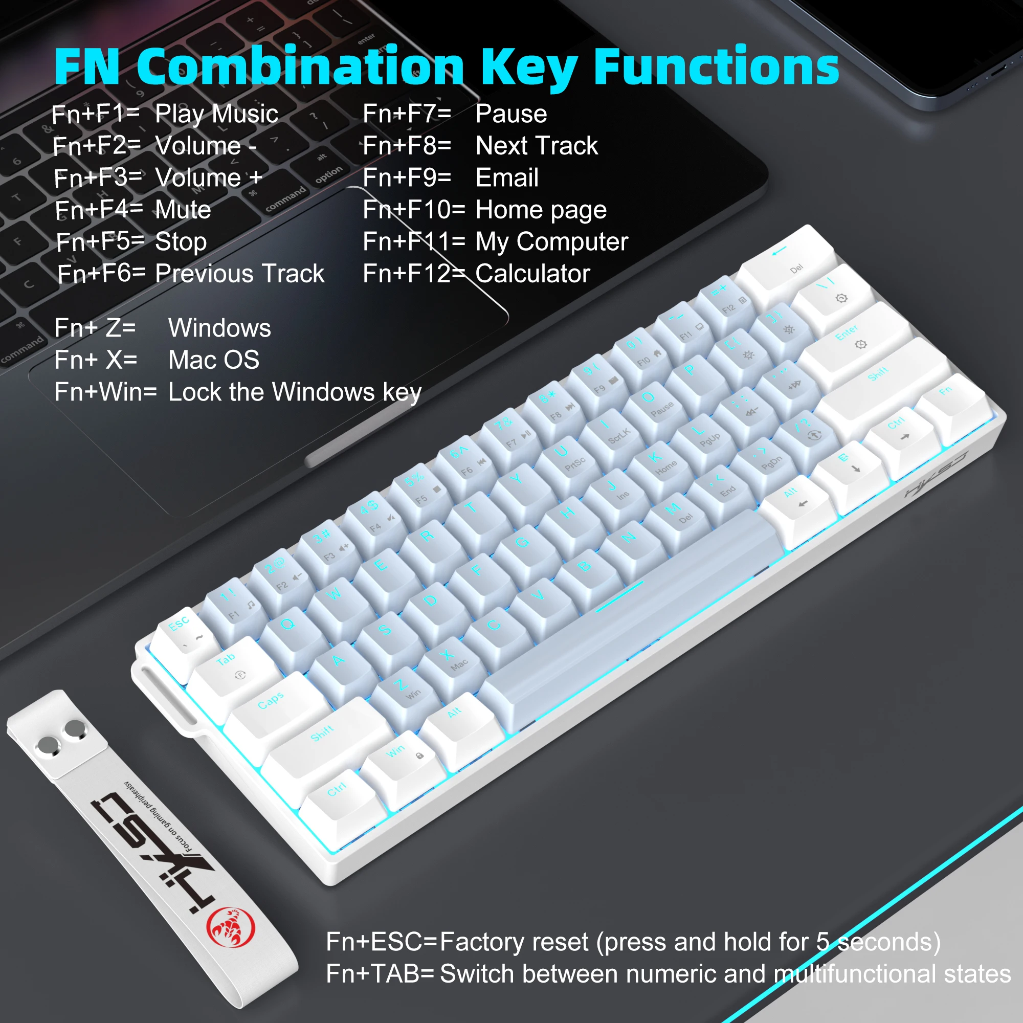 Портативная мини-механическая  – обзор и цена Keyboard Gaming Blue Switch