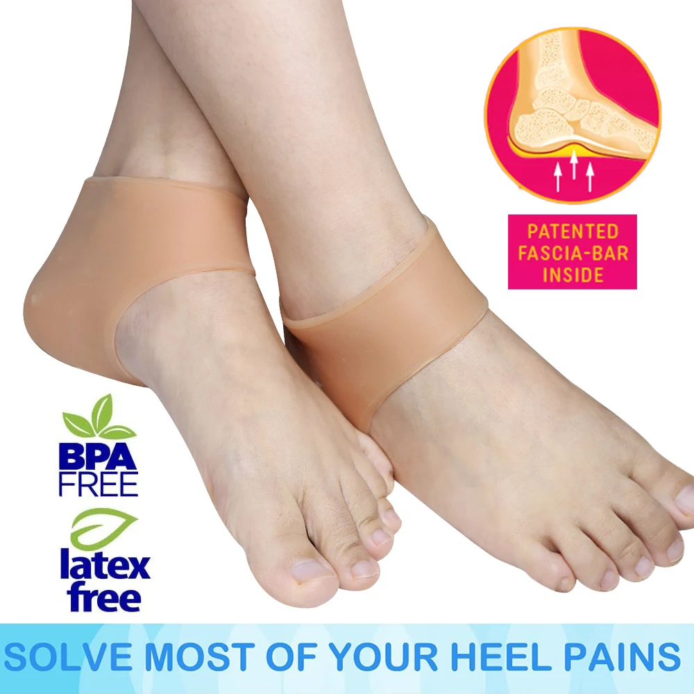 Pexmen 2 Stuks Siliconen Hielbeschermers voor Vrouwen en Mannen Hydraterende Relief voor Blister Gebarsten Voet Fasciitis Spurs