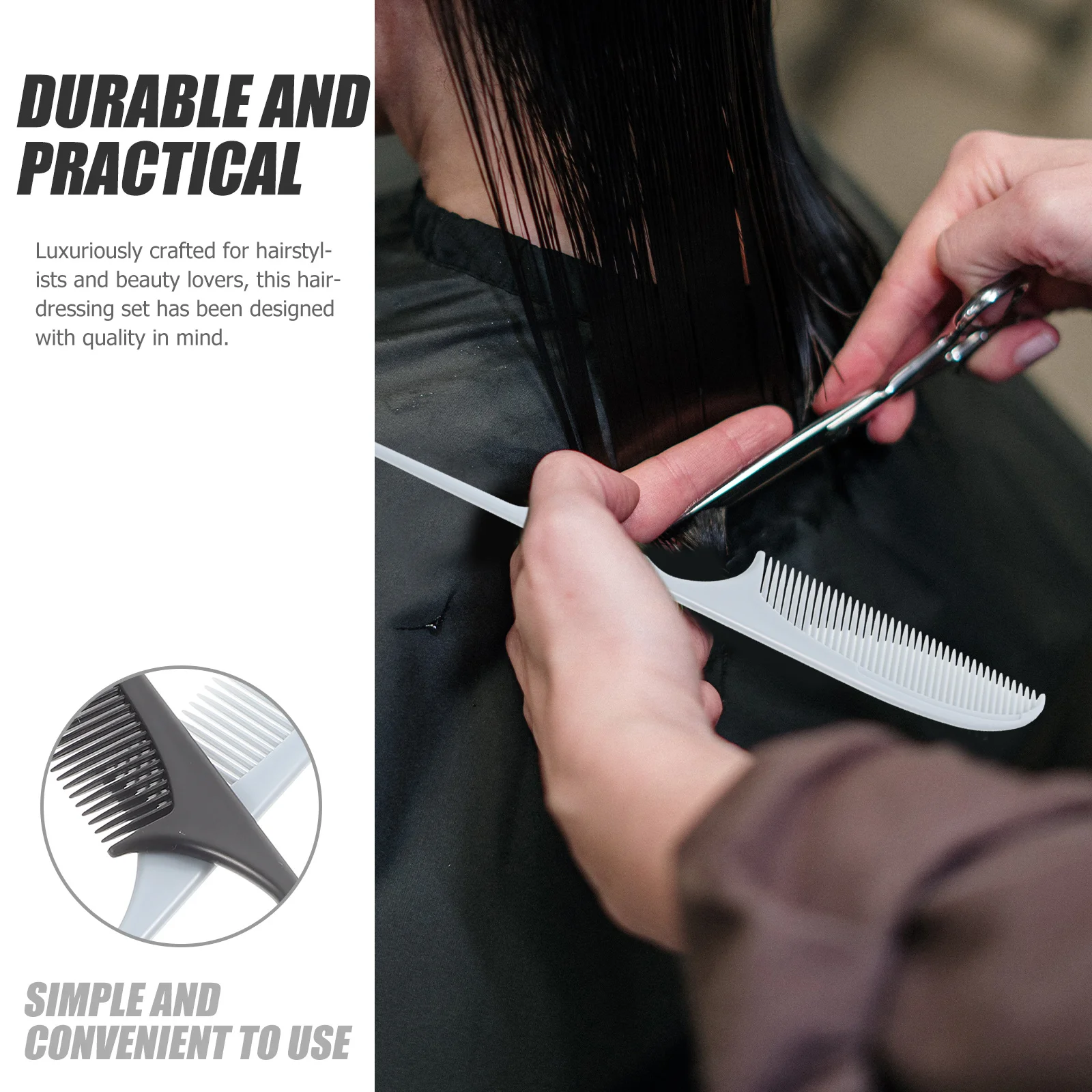 4 قطعة مجموعة أمشاط الذيل الاستاتيكيه دبوس الذيل أمشاط قص الشعر أمشاط المهنية أدوات تصفيف الشعر وفك تشابك الشعر المجعد السميك