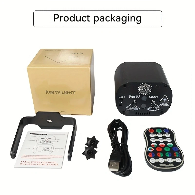 JINHANG R60 3 หลุมแสงเลเซอร์ night party ไฟดิสโก้ dj ktv club แสง strobe เสียง active รีโมทคอนโทรล USB power โหมด
