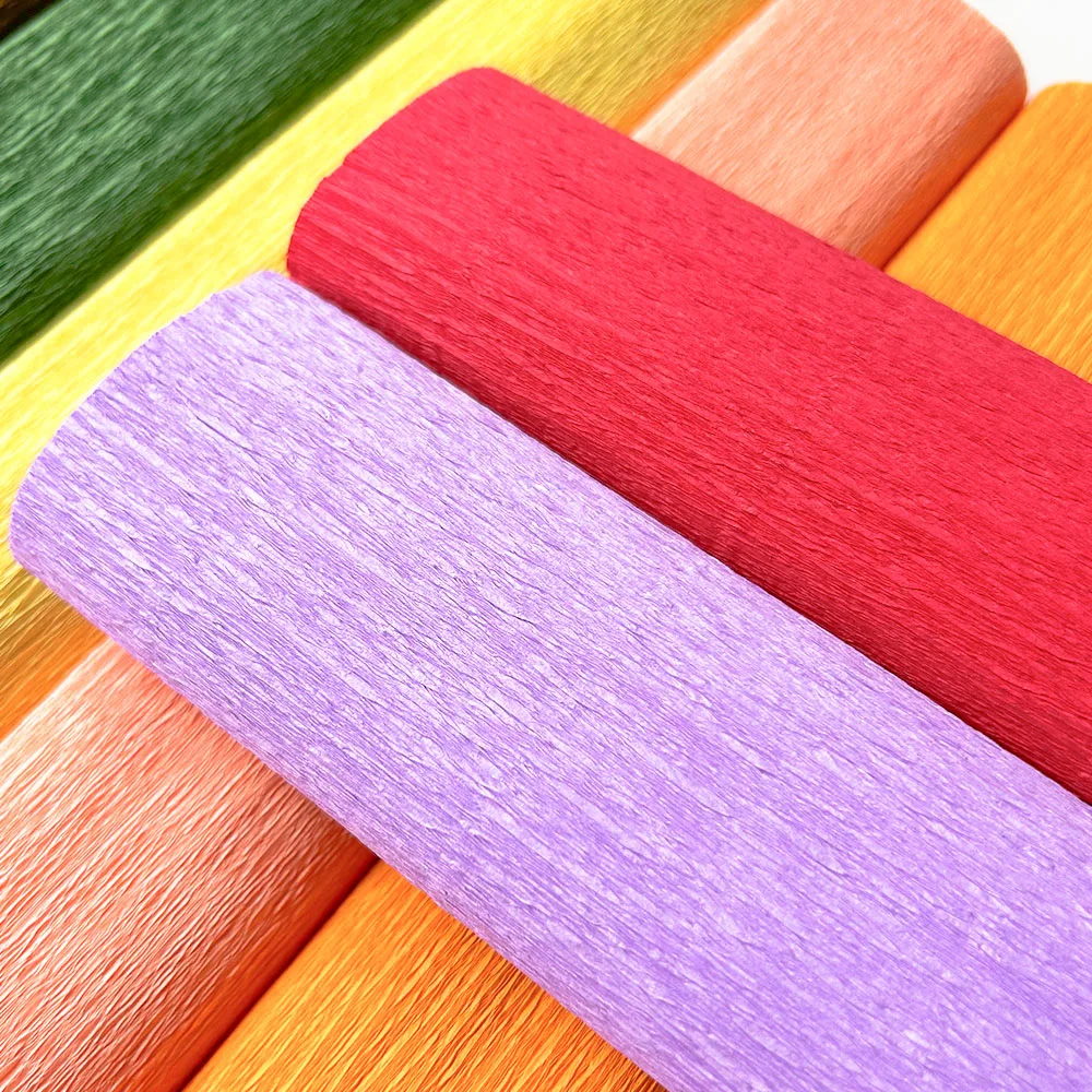 250*25cm Colored Crepe Paper Roll Origami Crinkled Craft DIY Flowers Decoration Gift Wrapping Paper